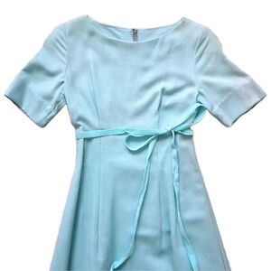 Vintage 1960s Velvet Ribbon Maxi Dress, Light Blue, Party, Wedding/Guest